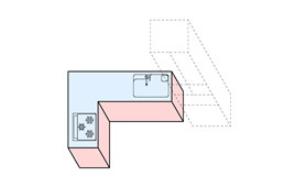 L型システムキッチン